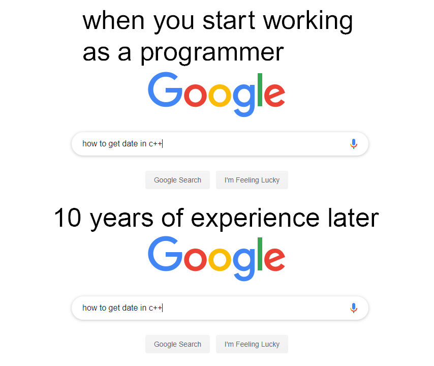 10 years of programming, stolen from /r/programmerhumor
